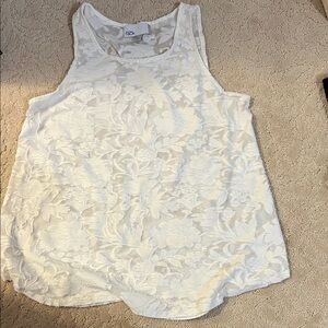 RBX Elegant White Floral Tank Top